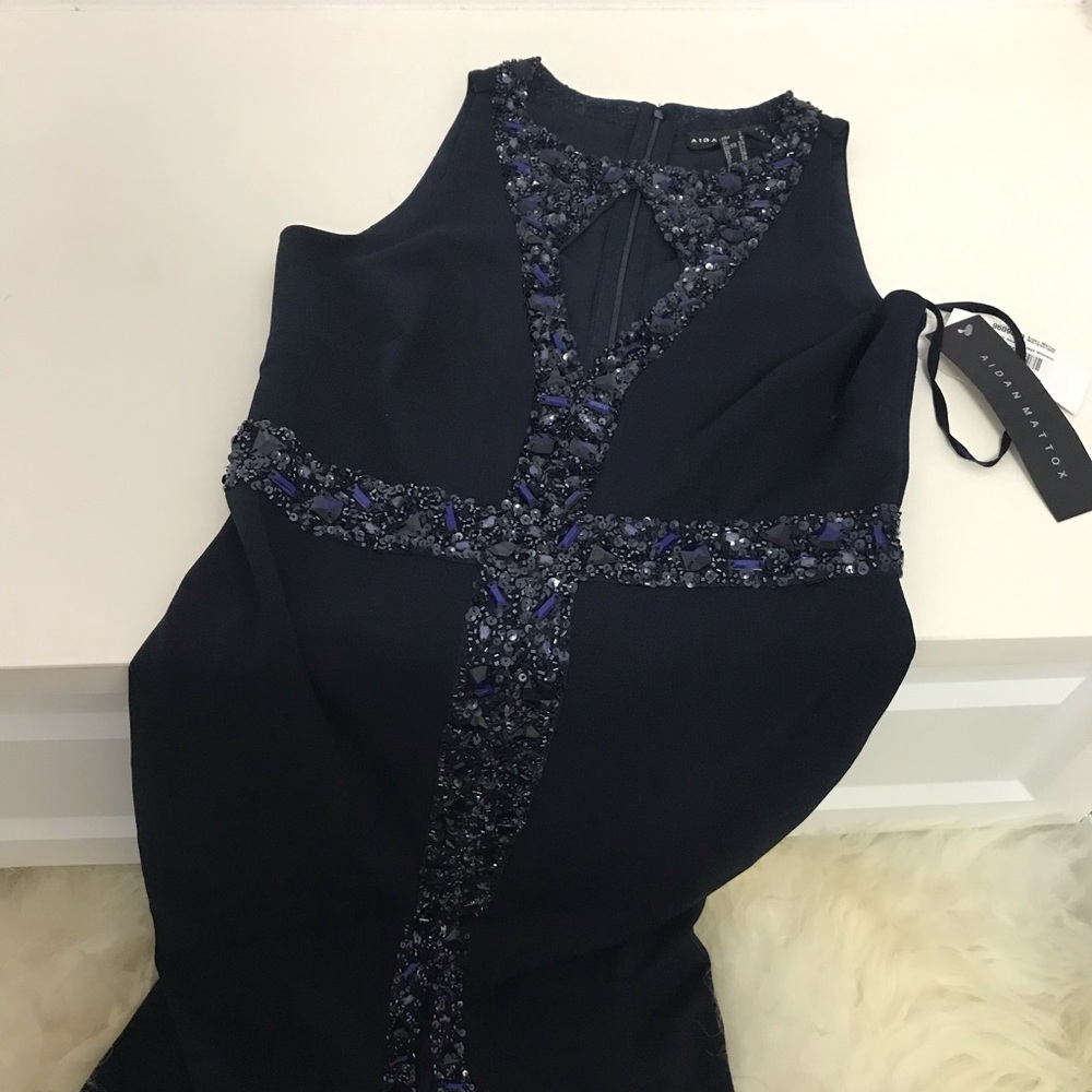 AIDAN MATTOX KEYHOLE EMBELLISHED FORMAL DRESS 1214 - Picture 4 of 7